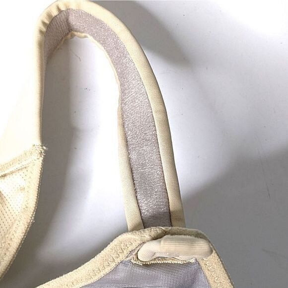 Syrokan Tan Pale Yellow High Impact Bra 38D - Picture 5 of 12